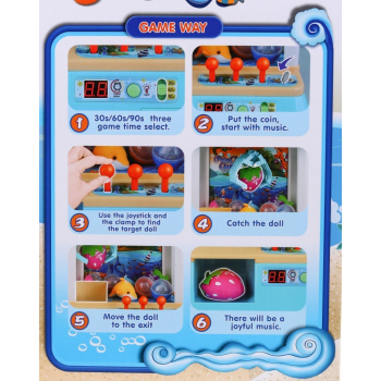 Automat z Chwytakiem dla dzieci 3+ Gra zręcznościowa Łapacz kulek + Panel sterowania + 10 kulek + 12 żetonów